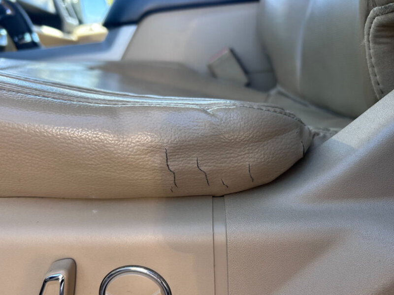 Before: cracked leather seat bolster